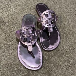 Tory Burch Miller Sandals 6.5 Metallic Lilac